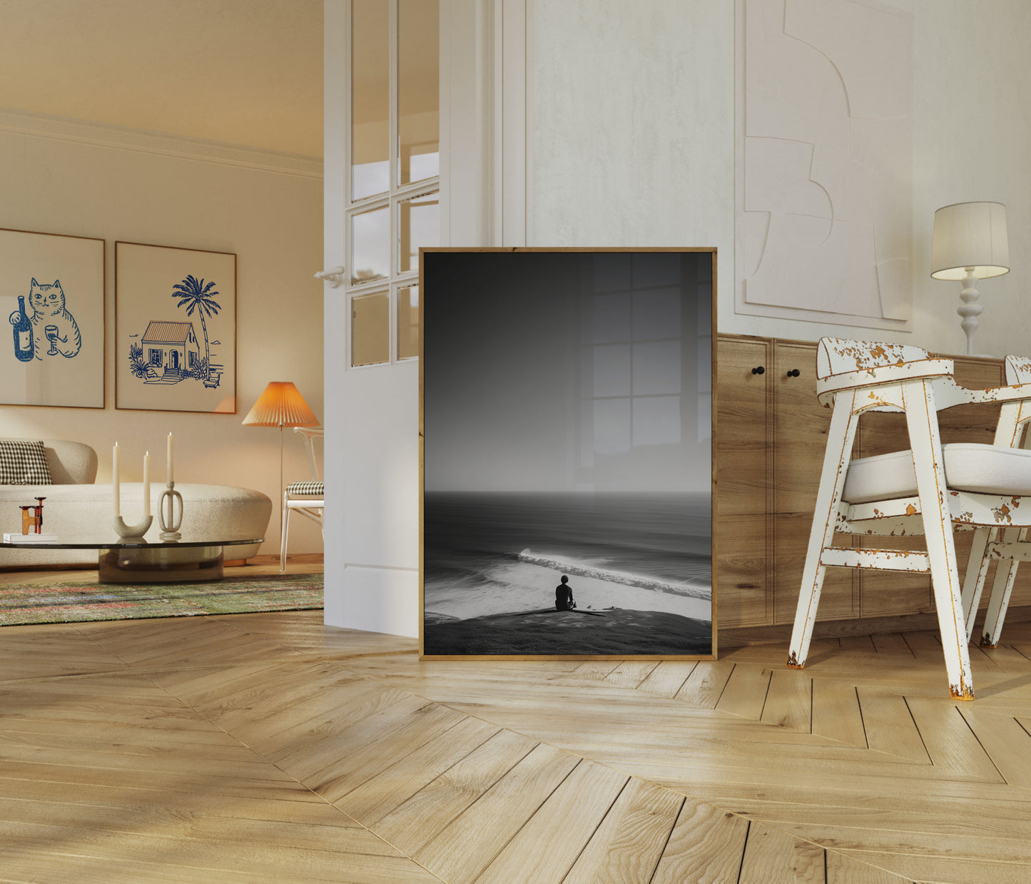 Póster de Surfista Esperando Olas