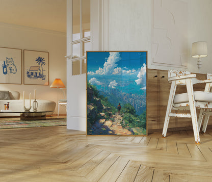 Mountain Trail City Vista Poster