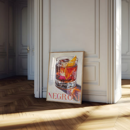 Vibrant Negroni Cocktail Poster