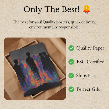 Colorful Auras Human Silhouettes Poster