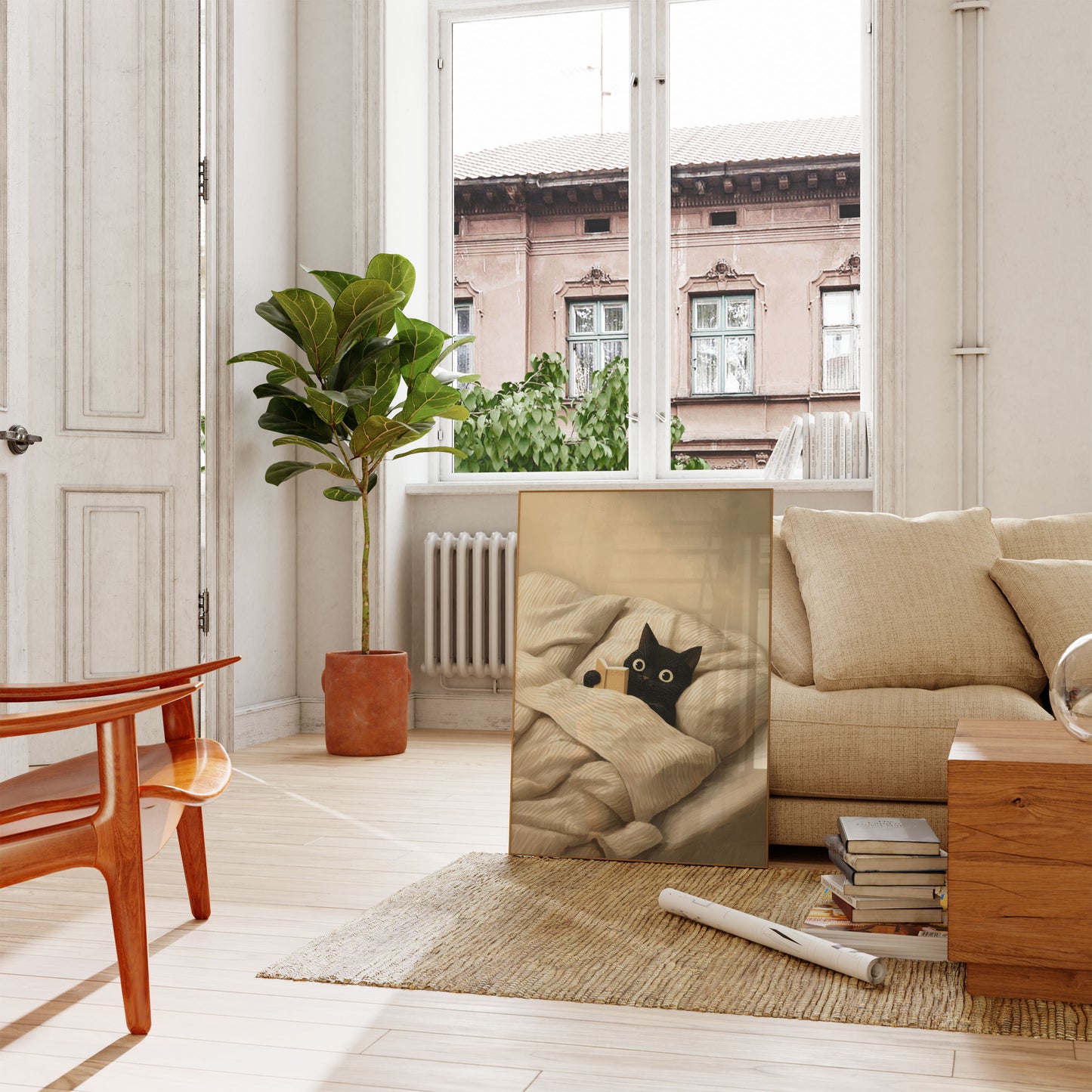 Pôster de Tempo de Leitura do Gato Aconchegante