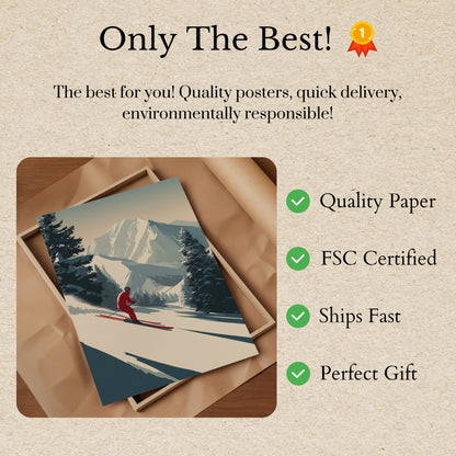 Alpine Ski Mountain Descent Poster