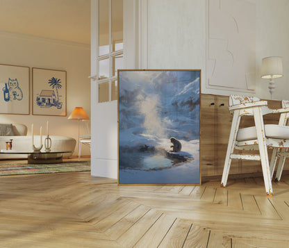 Snow Monkey in Hot Springs Poster