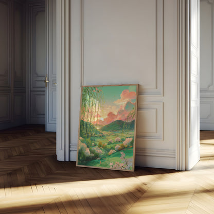 Dreamy Countryside Sunset Poster
