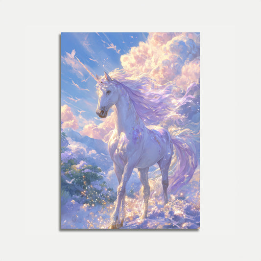 Poster Fantasy dell'Unicorno Celeste
