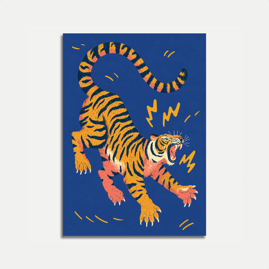 Fierce Tiger Dynamic Art Poster