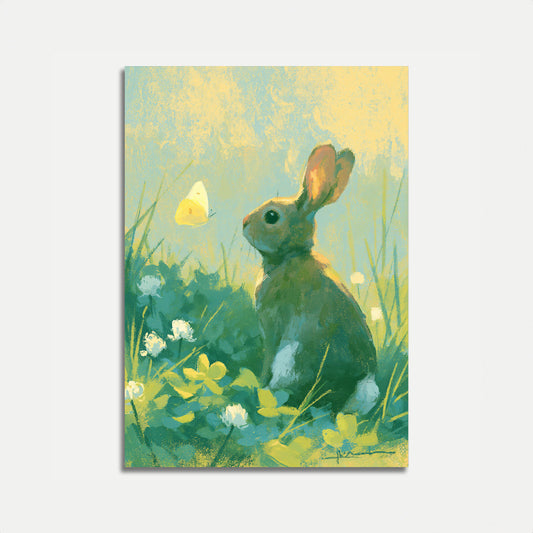 Rabbit in the Meadow Poster