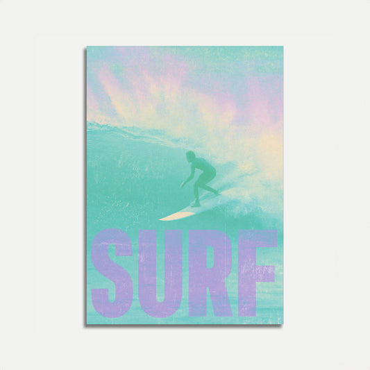 Surfer Riding Ocean Waves Poster