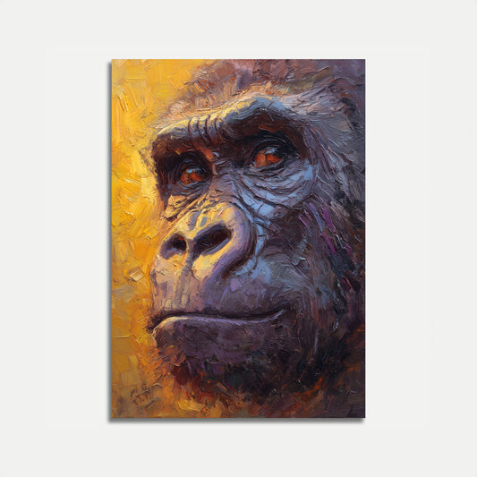 Primate Portrait Oil Painting Poster
