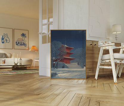 Stjernet Vinter Tempel Plakat