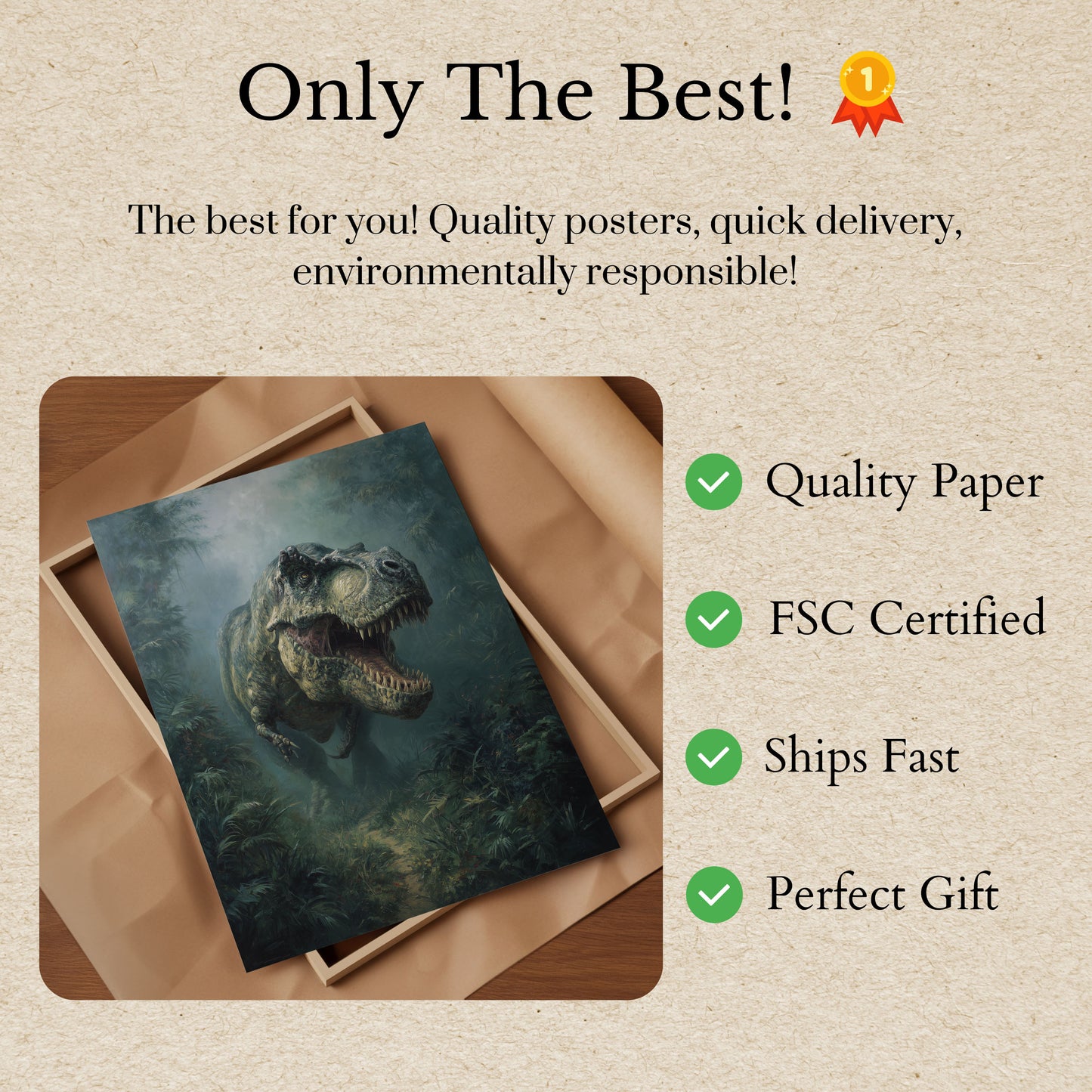 Póster del bosque de depredadores prehistóricos