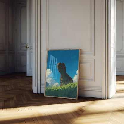 Póster de paisaje de depredador prehistórico