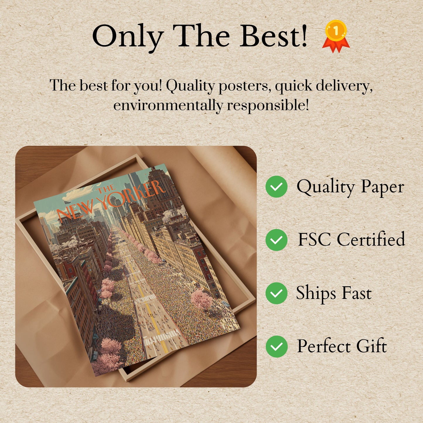 New York City Spring Crowds Poster