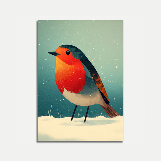 Affiche Robin en Neige d'Hiver