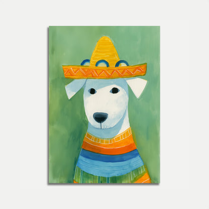Festive Dog in Sombrero Poster