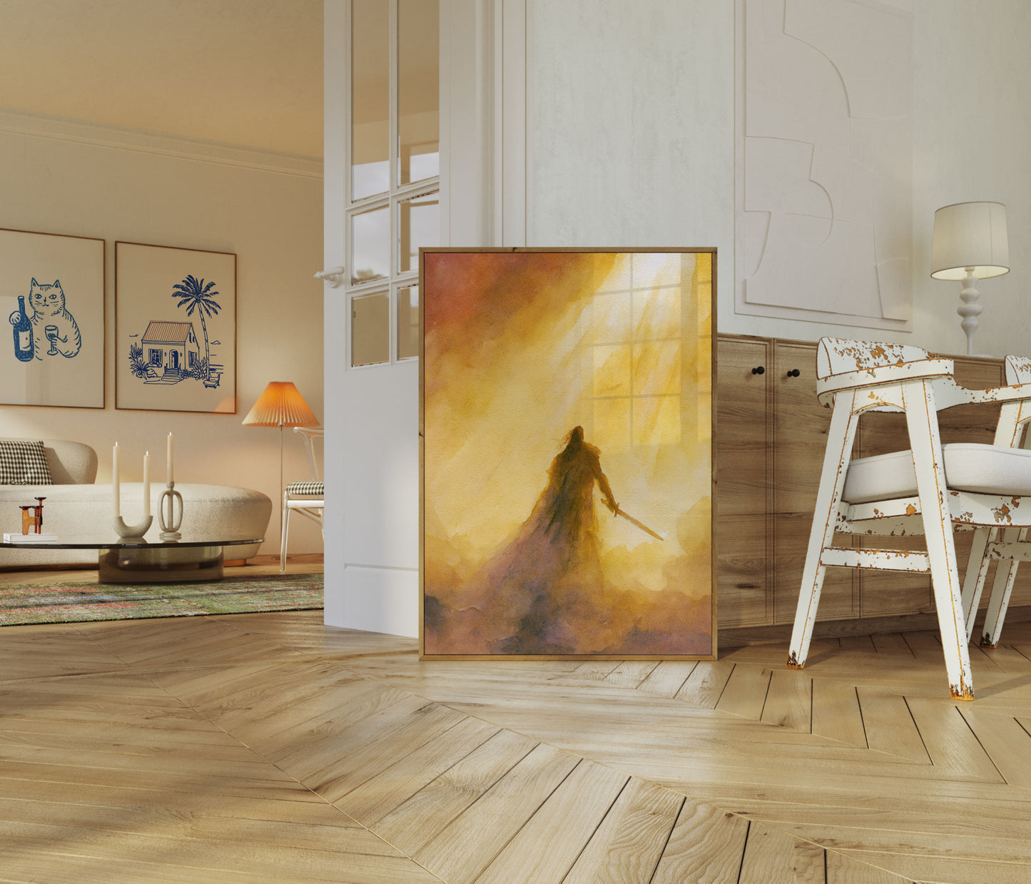 Warrior with Sword in Light Poster