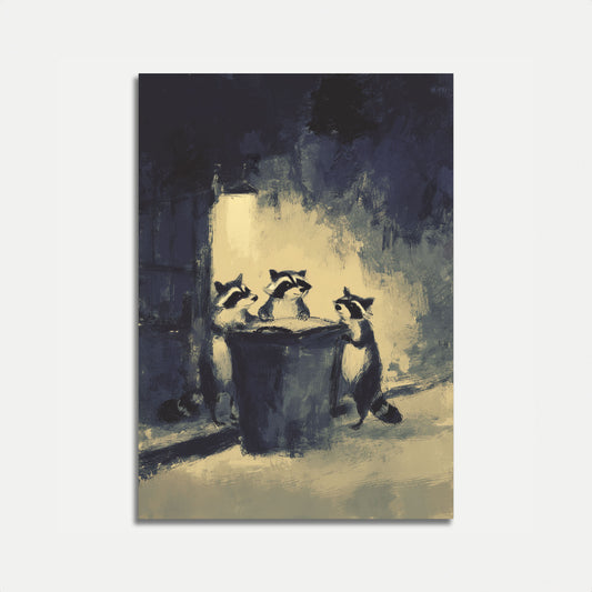 Raccoons at the Trash Poster