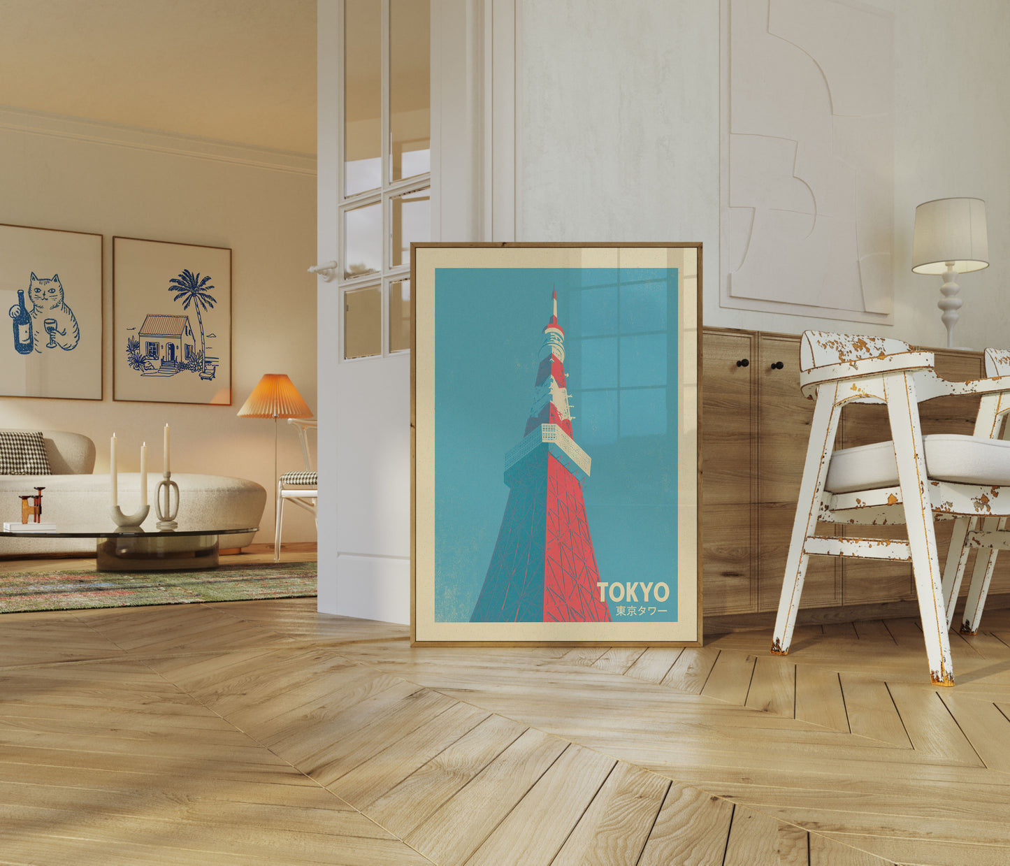 Poster Tokyo Tower Rosso & Blu