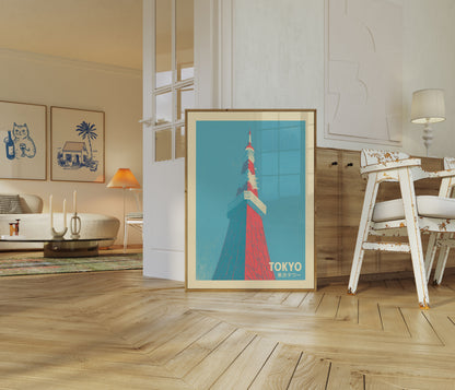 Poster Tokyo Tower Rosso & Blu