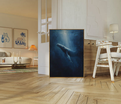 Humpback Whale Rising Light Poster