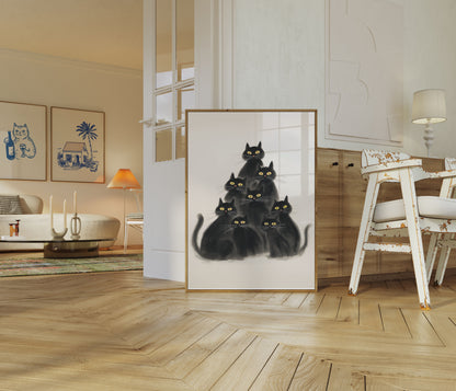 Black Cats in Formation Poster