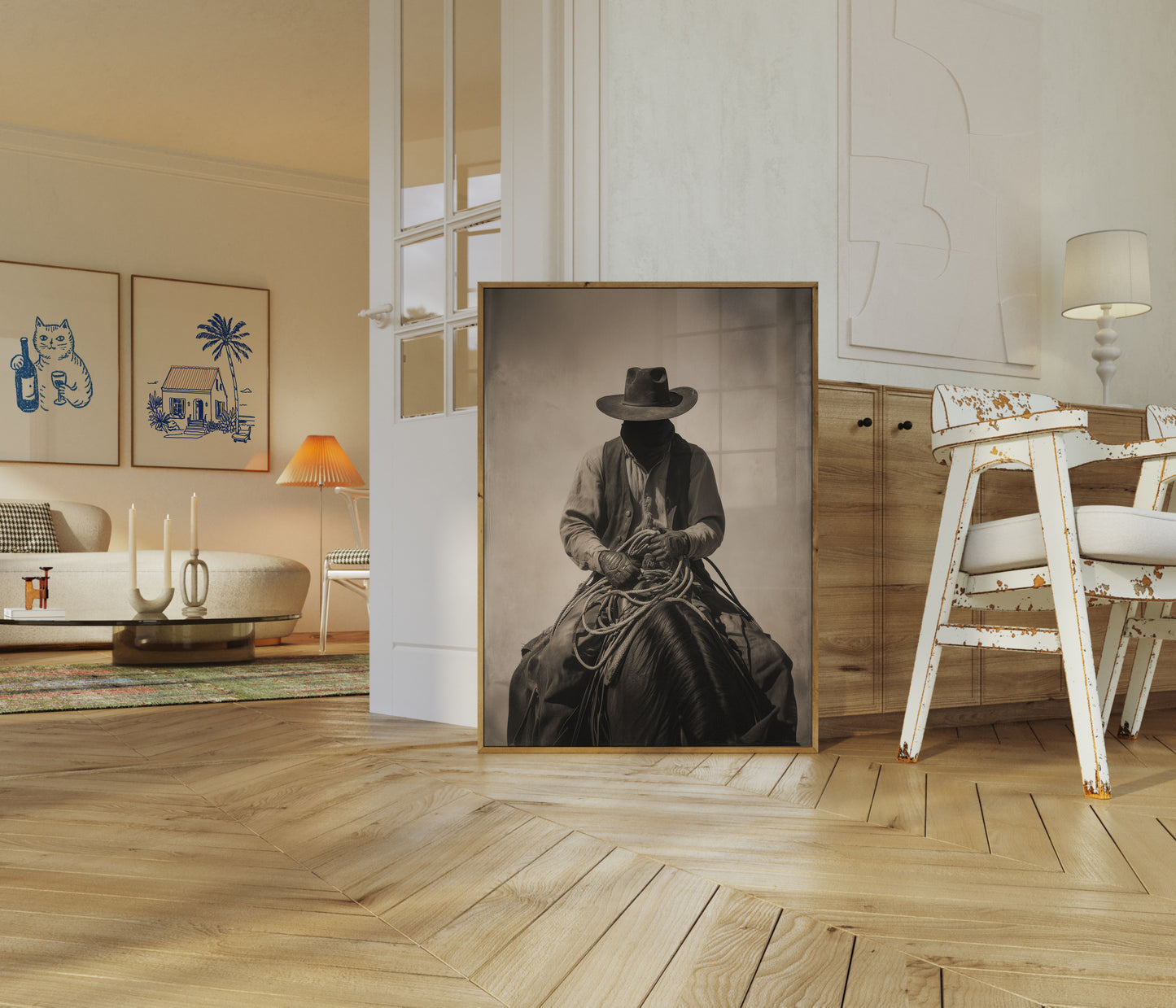 Lone Cowboy Riding Poster