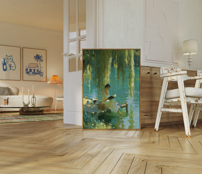 Woman Reading by Willow Poster