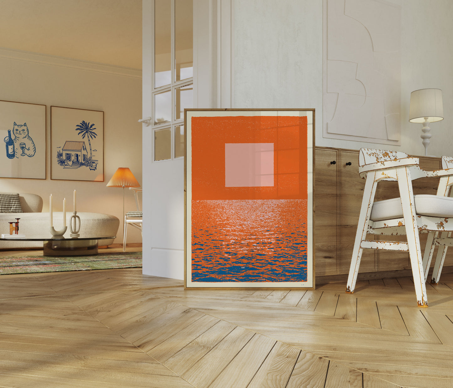 Minimalist Sunset Ocean Poster