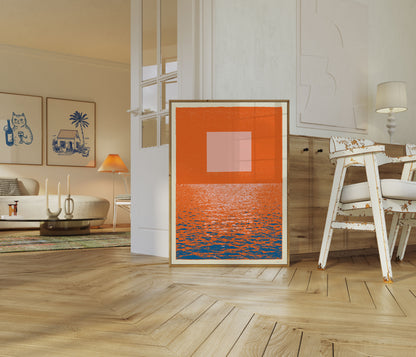 Minimalist Sunset Ocean Poster