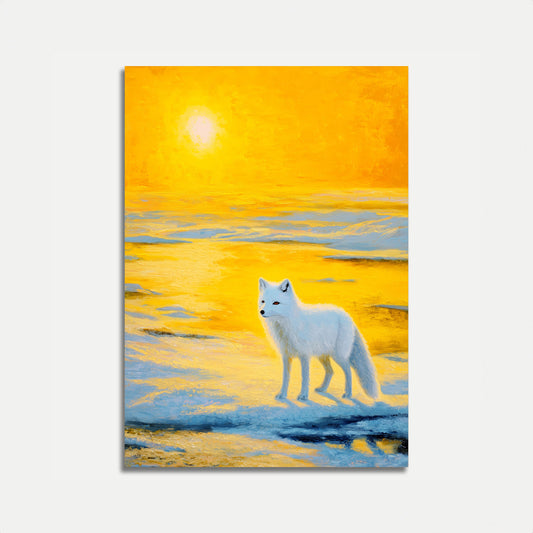 Arctic Fox Gyllene Solnedgång Poster