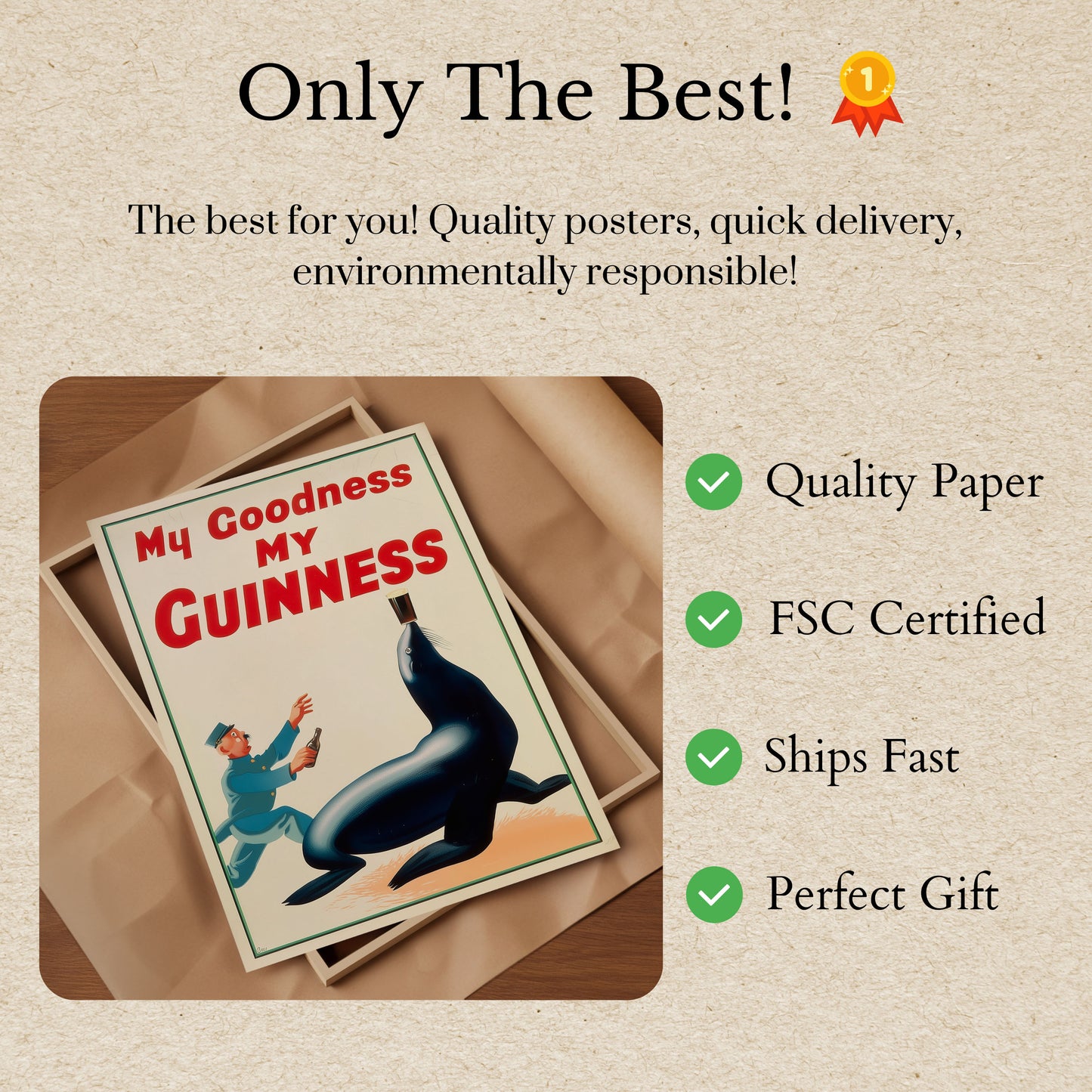 My Goodness Guinness Vintage Poster