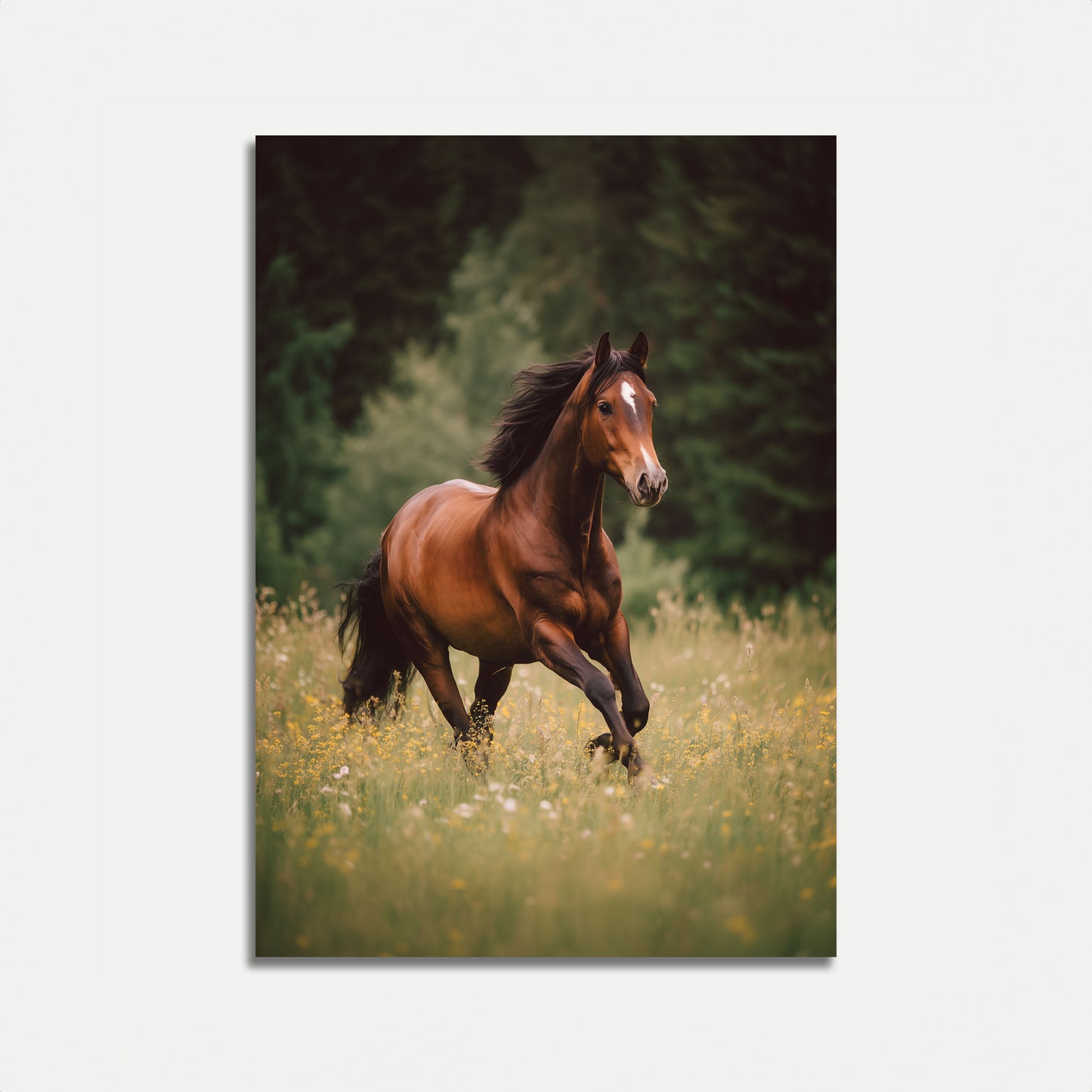 Galloping Bay Horse Poster