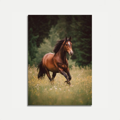Galloping Bay Horse Poster