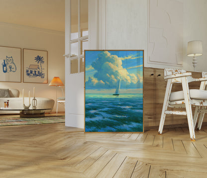 Poster Vela Sotto Nuvole Dorate