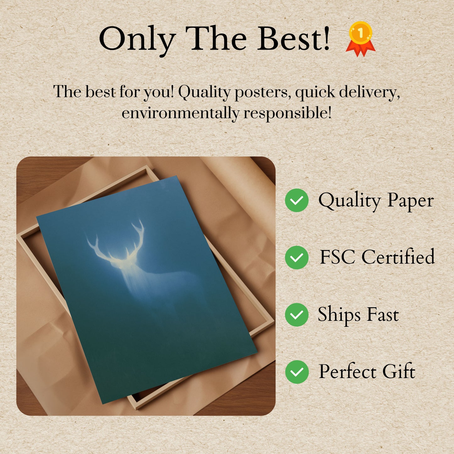 Glowing Deer Spirit Poster