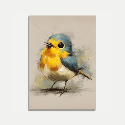 Levende Robin Akvarel Plakat