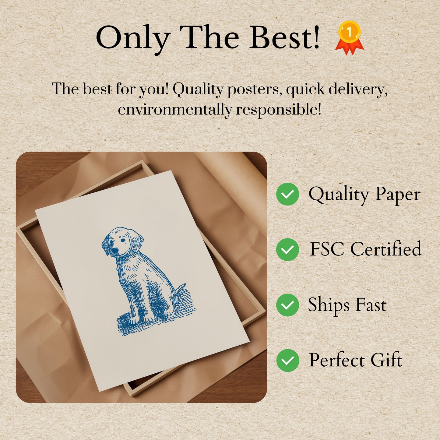 Adorable Blue Dog Poster