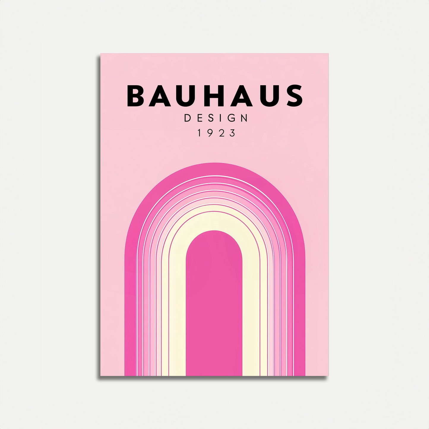 Bauhaus Pink Arch Vintage Poster