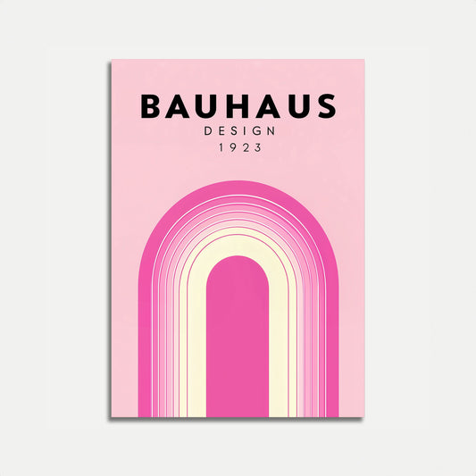 Bauhaus Pink Arch Vintage Poster