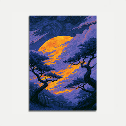 Moonlit Forest Night Poster