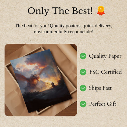 Dragon's Fiery Battle Poster