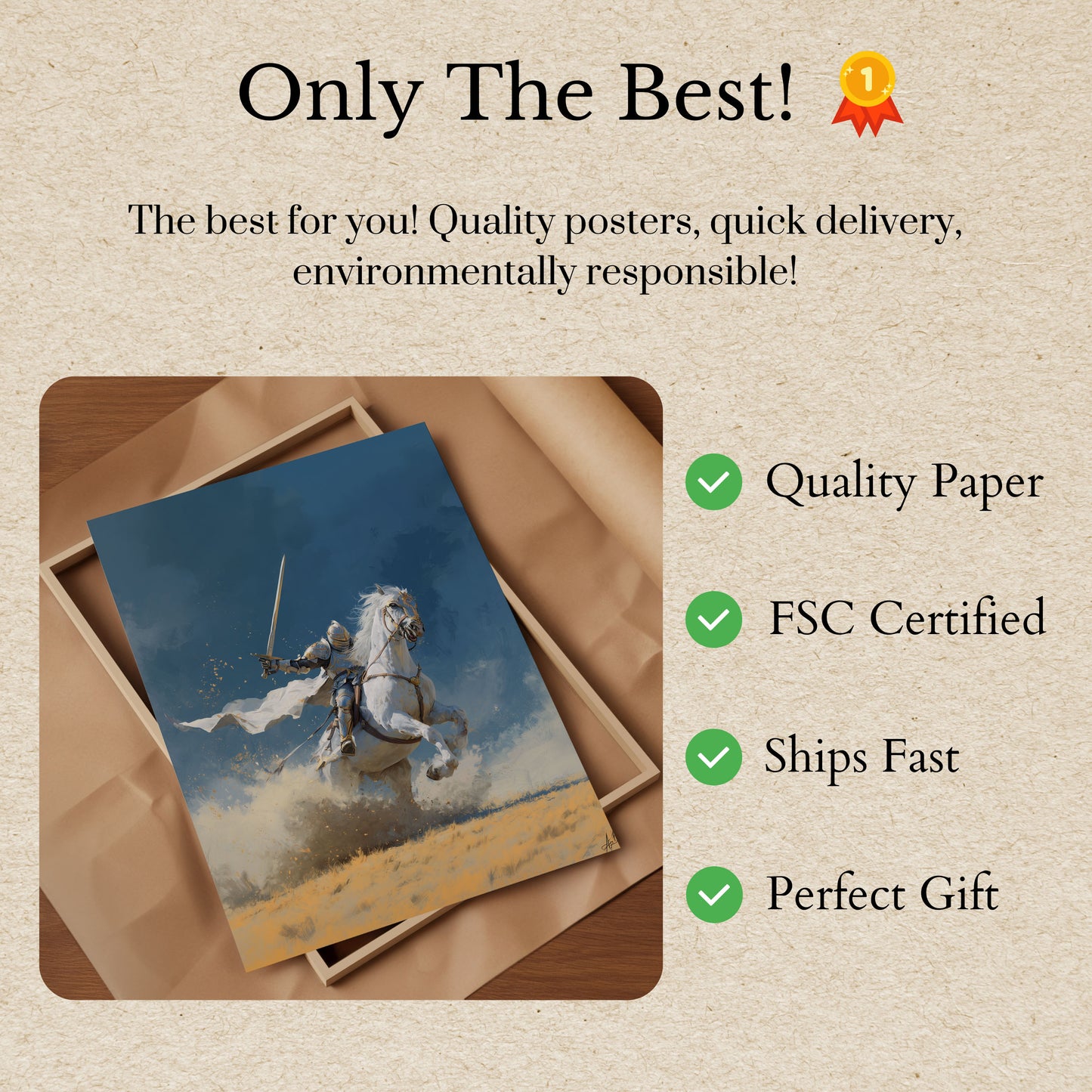 Medieval Knight Battle Charge Poster