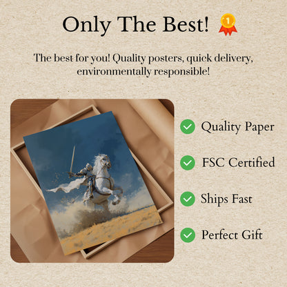 Medieval Knight Battle Charge Poster