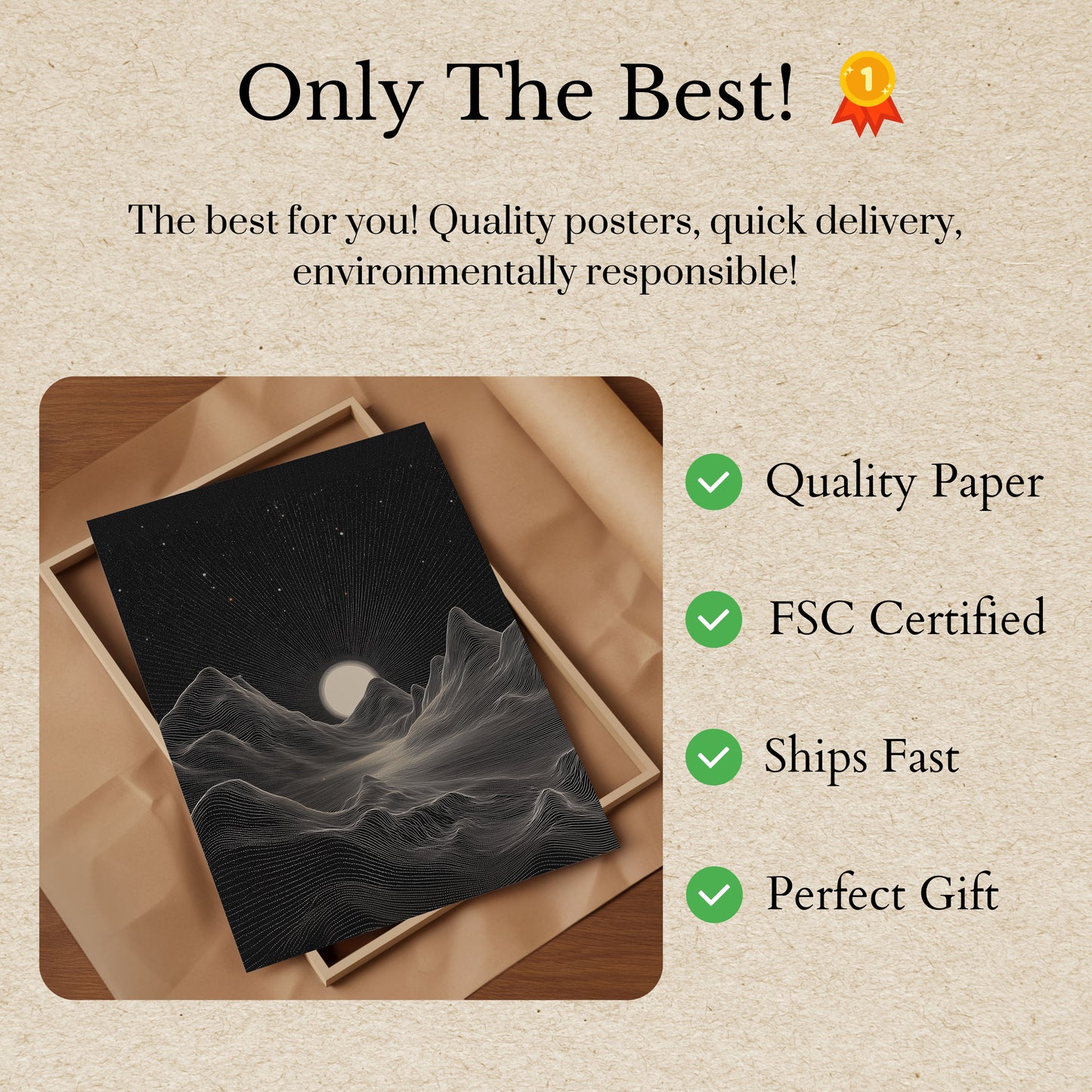 Affiche de paysage montagneux cosmique