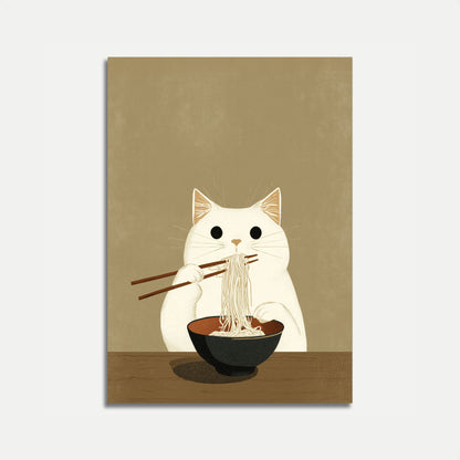 Noodle Loving Cat Poster