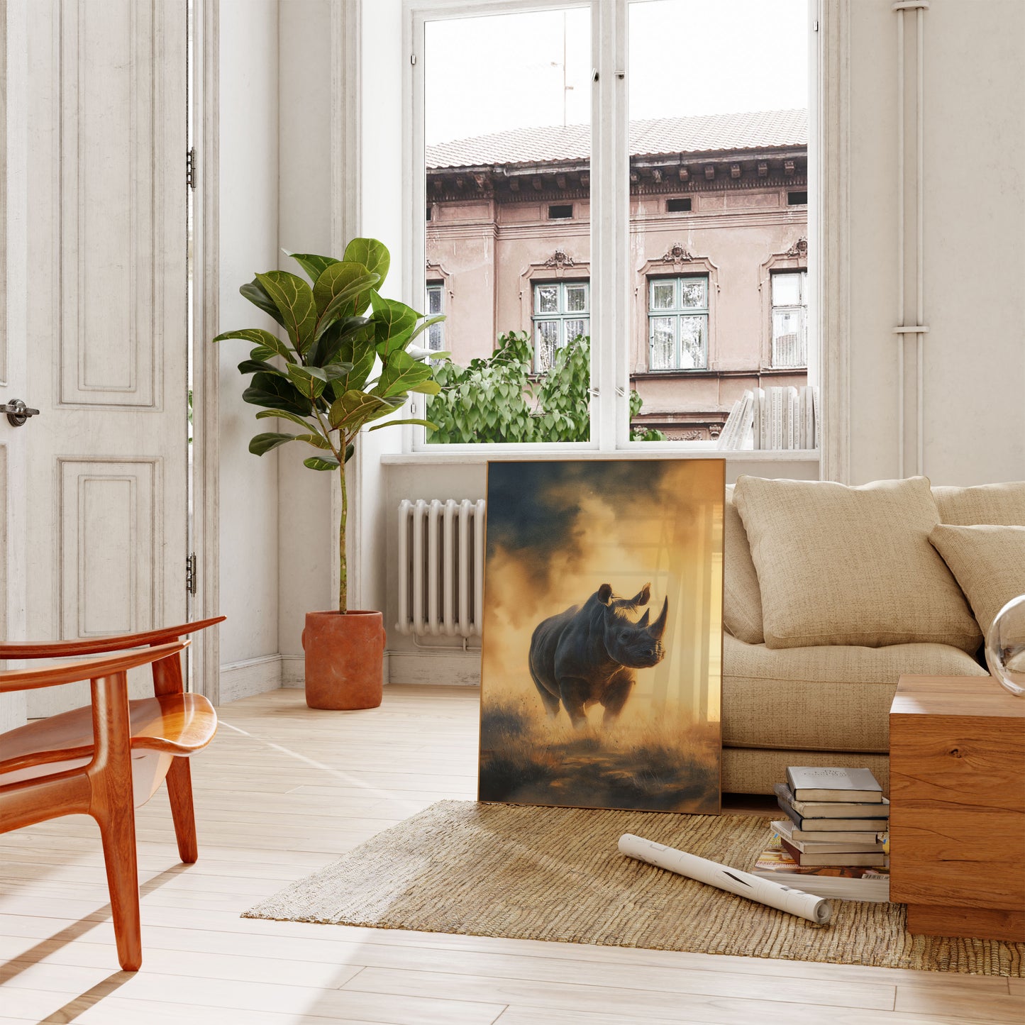 Majestic Rhino Wilderness Poster