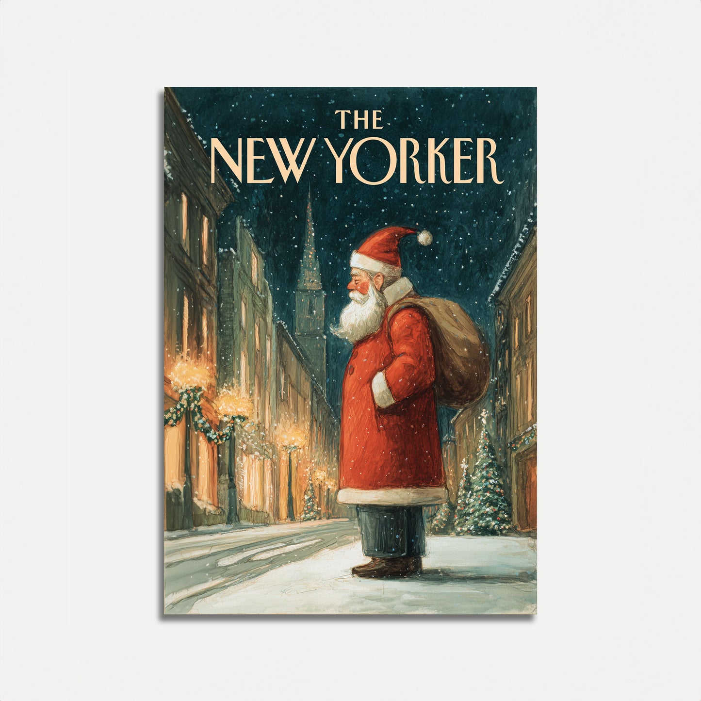 Snowy New York Christmas Poster