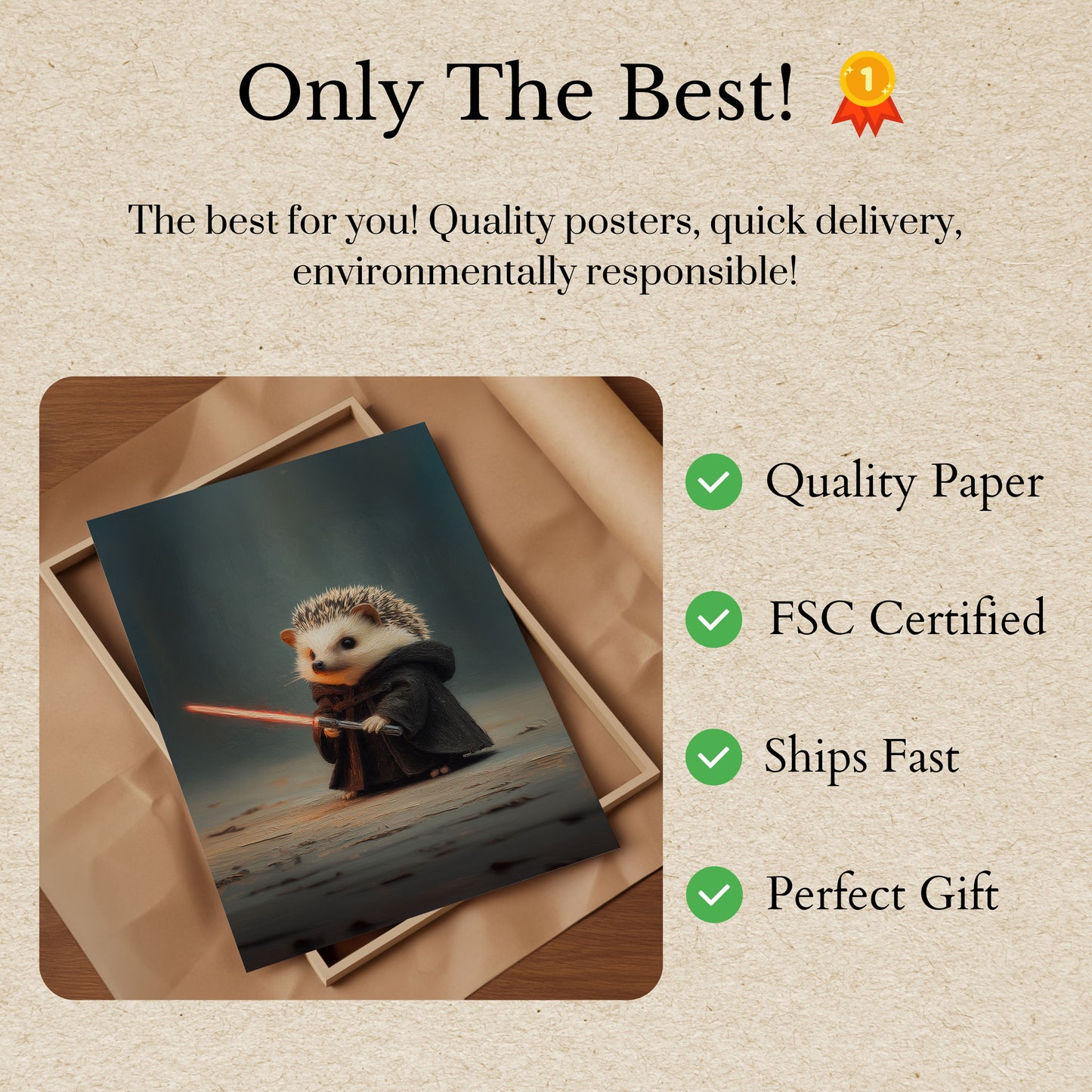 Dark Side Hedgehog Star Wars Poster