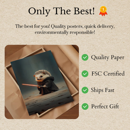 Dark Side Hedgehog Star Wars Poster