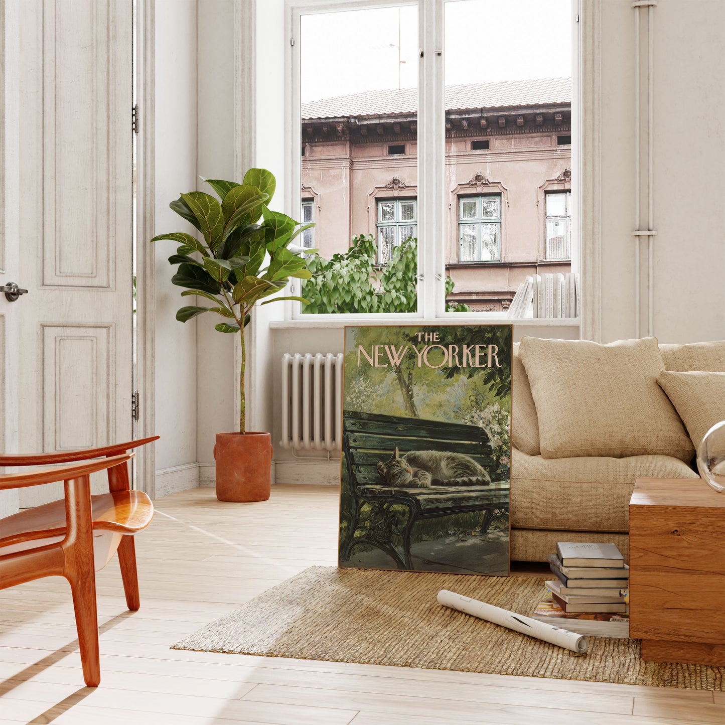 Sleepy Cat New Yorker Poster